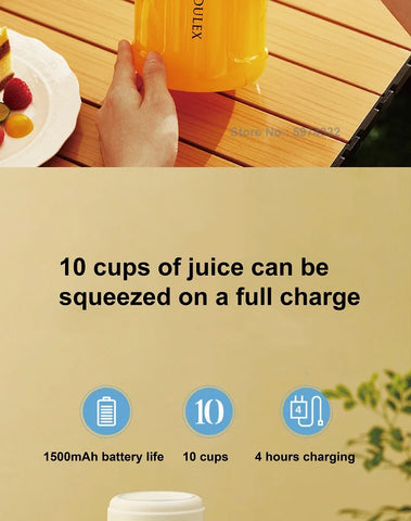 1000ml Wireless Juicer Blender Portable Drinking Cup Milkshake Mixer Juice Maker USB Rechargeable Home Juice Cup 1500mAh