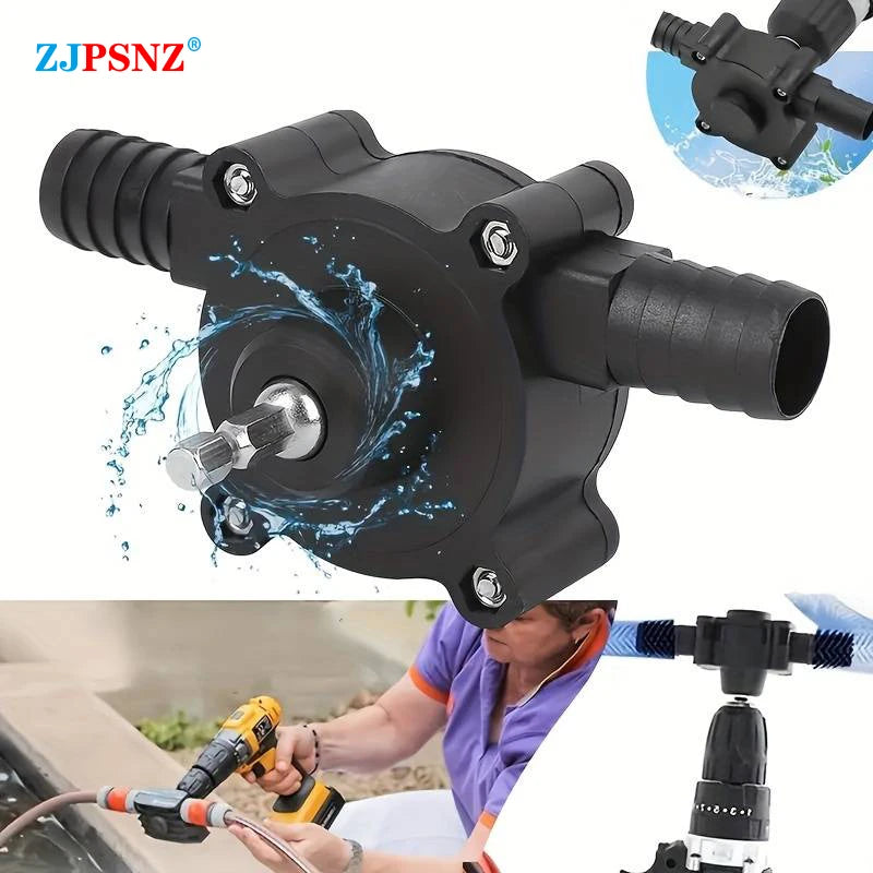 Electric Drill Pump Portable Mini Diesel Oil Fluid Water Pump Hand Self-priming Liquid Transfer Pumps Home Garden Outdoors