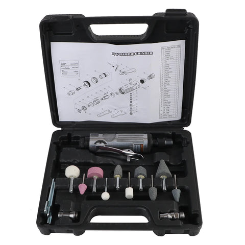 Car Tool Grinding Polishing Machine Kit 1/8" Air Die Grinder 16Pcs Pneumatic Die Grinder 1/4" Air Grinder Mill Engraving Tool