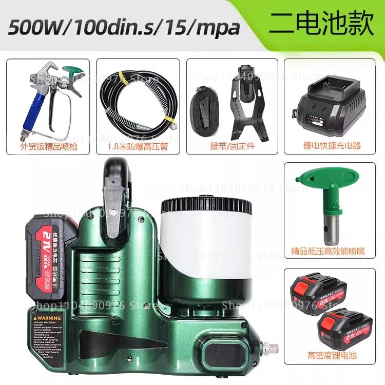 Backpack Handheld Sprayer Paint Paint High Pressure Airless Lithium Battery Charging Convenient Plunger Wall Repair Machine