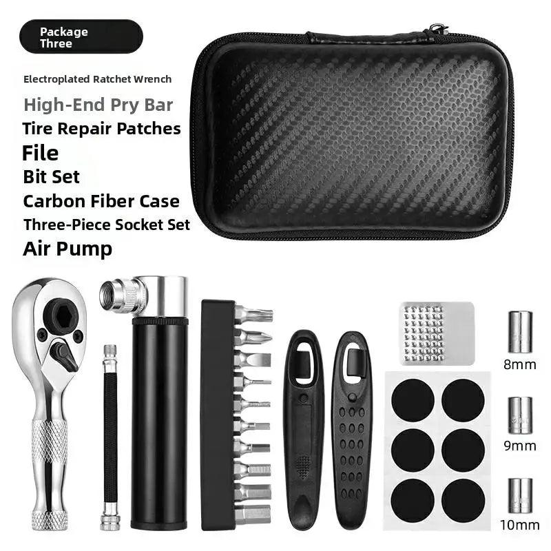 Bicycle  Portable Repair Tool Ratchet Wrench Kit Tire Lever Mini Pump Tools Set Bike Combination ToolAccessories