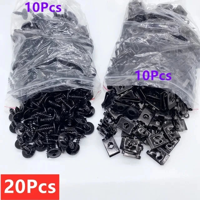 Self Tapping Screws Metal Fastener Clip for Car Motorcycle U-Type Clip with Screw Anti-rust Protection Clip Screw Iron Sheet Kit