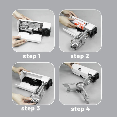 Foldable camping stove portable stove with storage bag, camp gas stove, for picnic, backpacking hiking, adventure, home travel