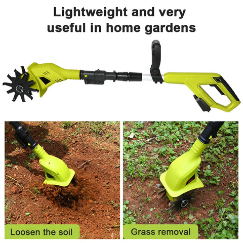 Abeden 20V Handheld Electric Ripper Cultivator Garden Rotary Tiller Cordless Weeder Garden Tractor Portable Grass Trimmer
