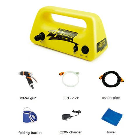 Portable Rechargeable Lithium Battery Water Gun, Wireless Vegetable Washing Machine Vehicle, 12V High Pressure Water Pump