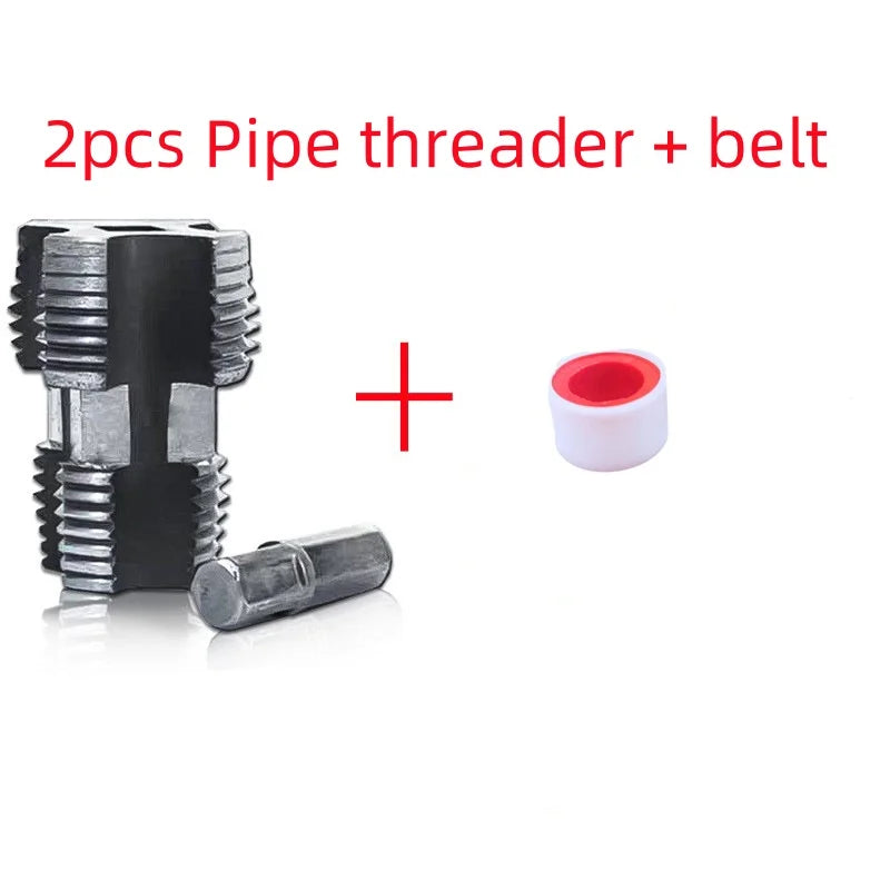 4/6Electric Drill Compatible Pvc Pipe Threader Kit Double Head Water Pipe Inner Hole Wire Opener Electric Drill Water Pipe Opene