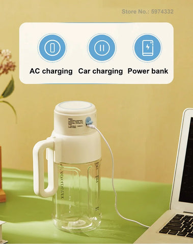 1000ml Wireless Juicer Blender Portable Drinking Cup Milkshake Mixer Juice Maker USB Rechargeable Home Juice Cup 1500mAh