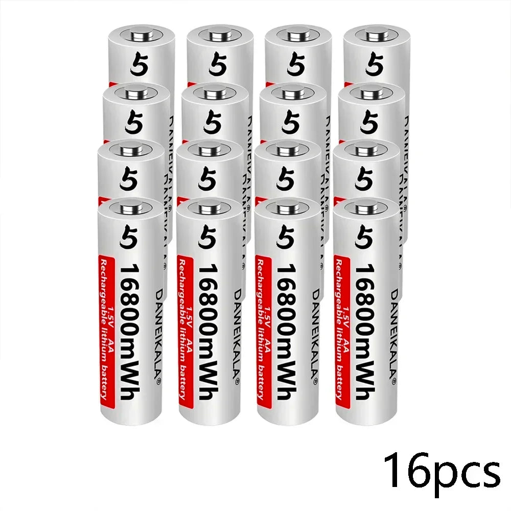 AA Battery 1.5V Li ion AA Rechargeable Batteries High capacity 16800mWh For Remote Control Toy Battery Light Fast charging