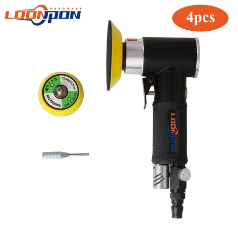 Loonpon Orbit Air Sander Mini Polisher 2"/3" Pneumatic Tools Grinding Machine Set Air Tool for Car Polishing Waxing Rust Removal
