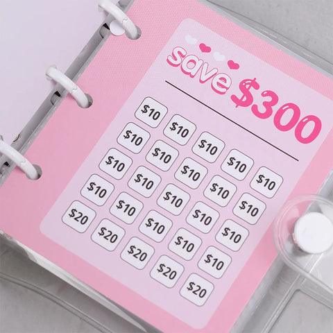 Money Saving Binder $150/300/500/1000 Savings Challenge Binder Mini Binder Cash Budget Storage Book Envelope Savings Notebook