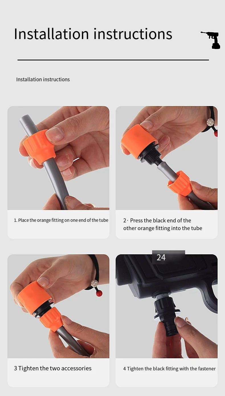 Wireless High Pressure Car Washing Machine with Lithium Battery Rechargeable Electric Car Washer Portable Water Gun Kit Cleaner