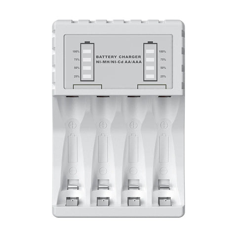 Battery Charger for AAA/AA Rechargeable 4 Slot Batter Charger With LED Indicator Charger Cable for AA/AAA Ni-MH/Ni-Cd Batteries