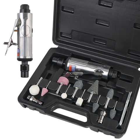 Air Grinder Mill Engraving Tool Car Tool Grinding Polishing Machine Kit Pneumatic Die Grinder 1/4" 1/8" 16Pcs Air Die Grinder