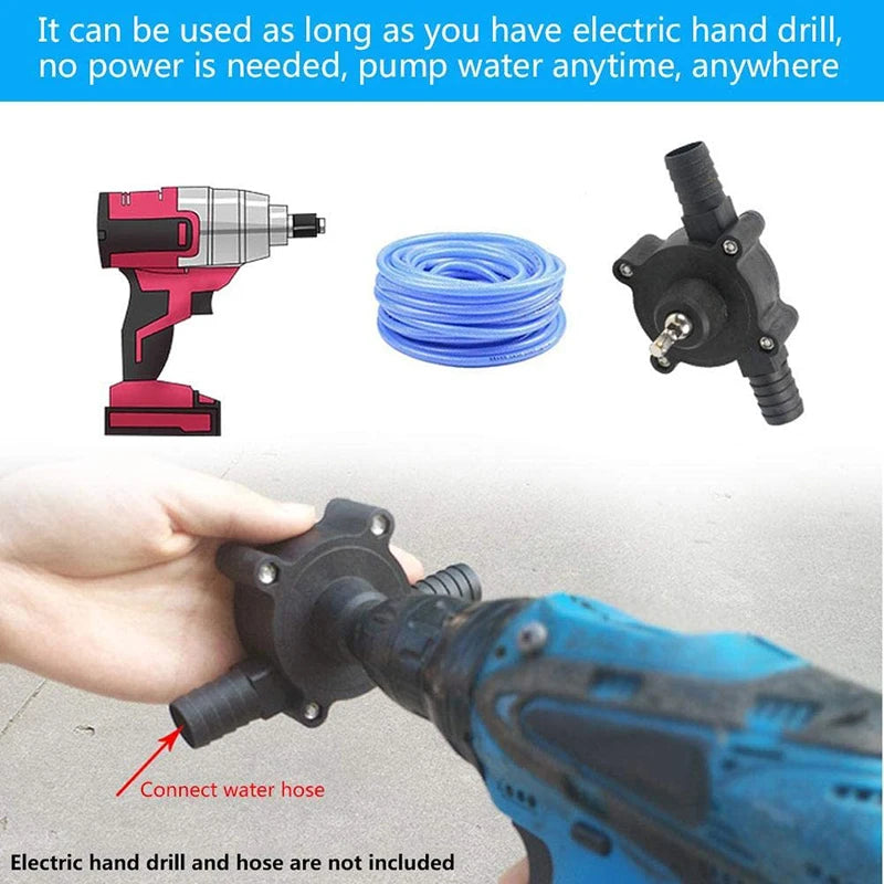 Electric Drill Pump Hand Self-priming Mini Transfer Pumps Portable Diesel Oil Fluid Water Pump Home Garden Outdoor Tool