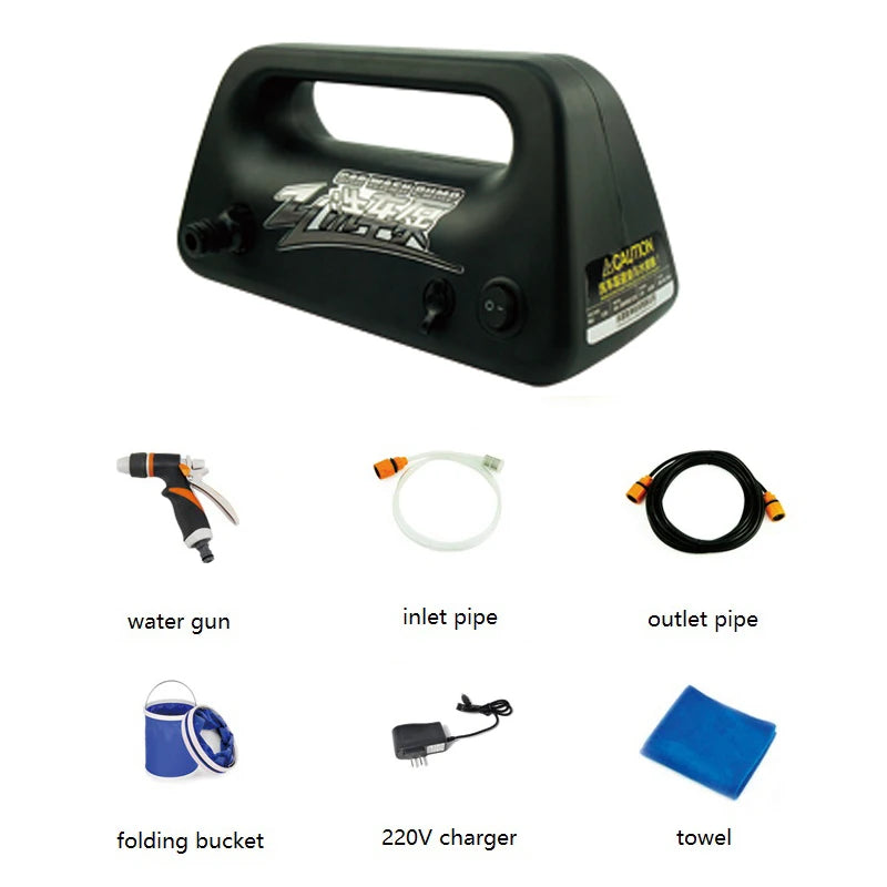 Portable Rechargeable Lithium Battery Water Gun, Wireless Vegetable Washing Machine Vehicle, 12V High Pressure Water Pump