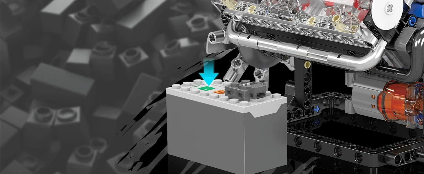 Diy King10088 V8 Engine Building Kit - Build Your Own V8 Engine Toy, 8-Cylinder Petrol Car Engine Replica Model Kit Building Kit