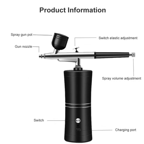 Airbrush with Compressor Airbrush Painting Mini Spray Gun for Painting Wireless Paint Gun Airbrush Kit with Compressor Spray Gun
