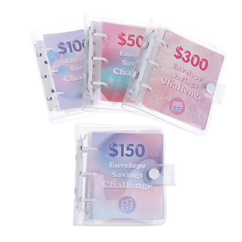 Money Saving Binder $150/300/500/1000 Savings Challenge Binder Mini Binder Cash Budget Storage Book Envelope Savings Notebook