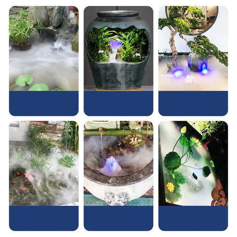 Halloween Mist Maker LED Pumpkin Light Mist Fountain Pond Fogger Machine Atomizer  Smart Control Mister with 12 colorful lights