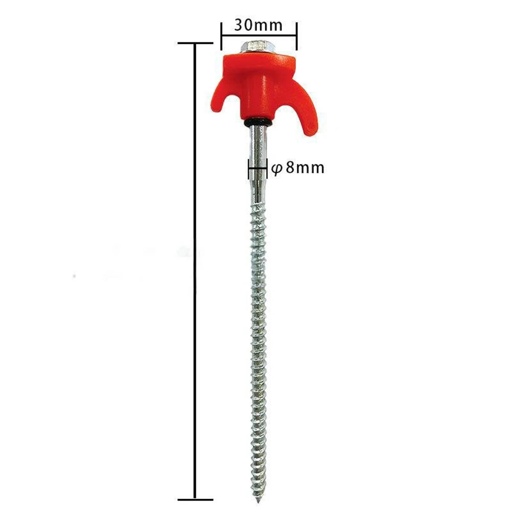 4/10pcs Outdoor Tent Ground Nail 20CM Screw Anchor Stakes Pegs For Trap Shelter Carbon Steel Hexagonal Head Camp Accessories