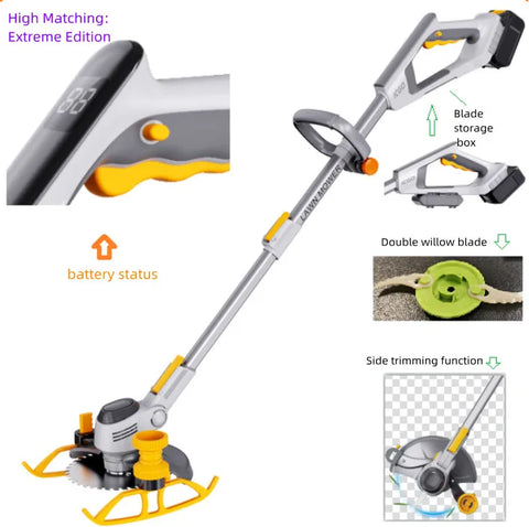 Electric Self-Propelled Lawn Mower Industrial Robotic Bush Cutter Brush with Cordless Feature for Farmer's Tools